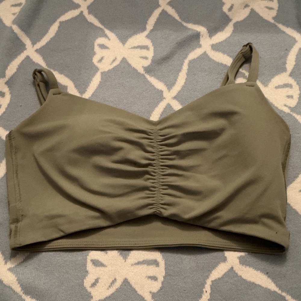 Olive Green Ruched Bralette
